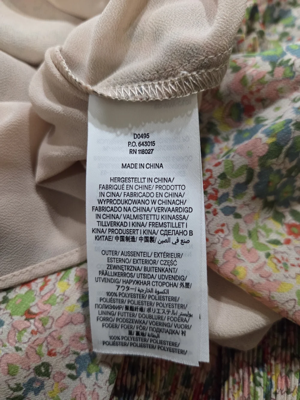 Boden Floral V-Neck Long Sleeve Midi Dress in Green and Beige - Size 14R - Picture 8 of 11